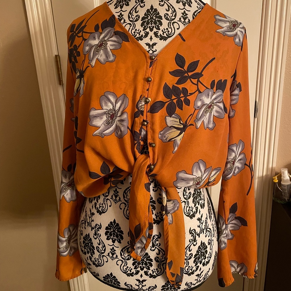 Cute Burnt Orange Blouse